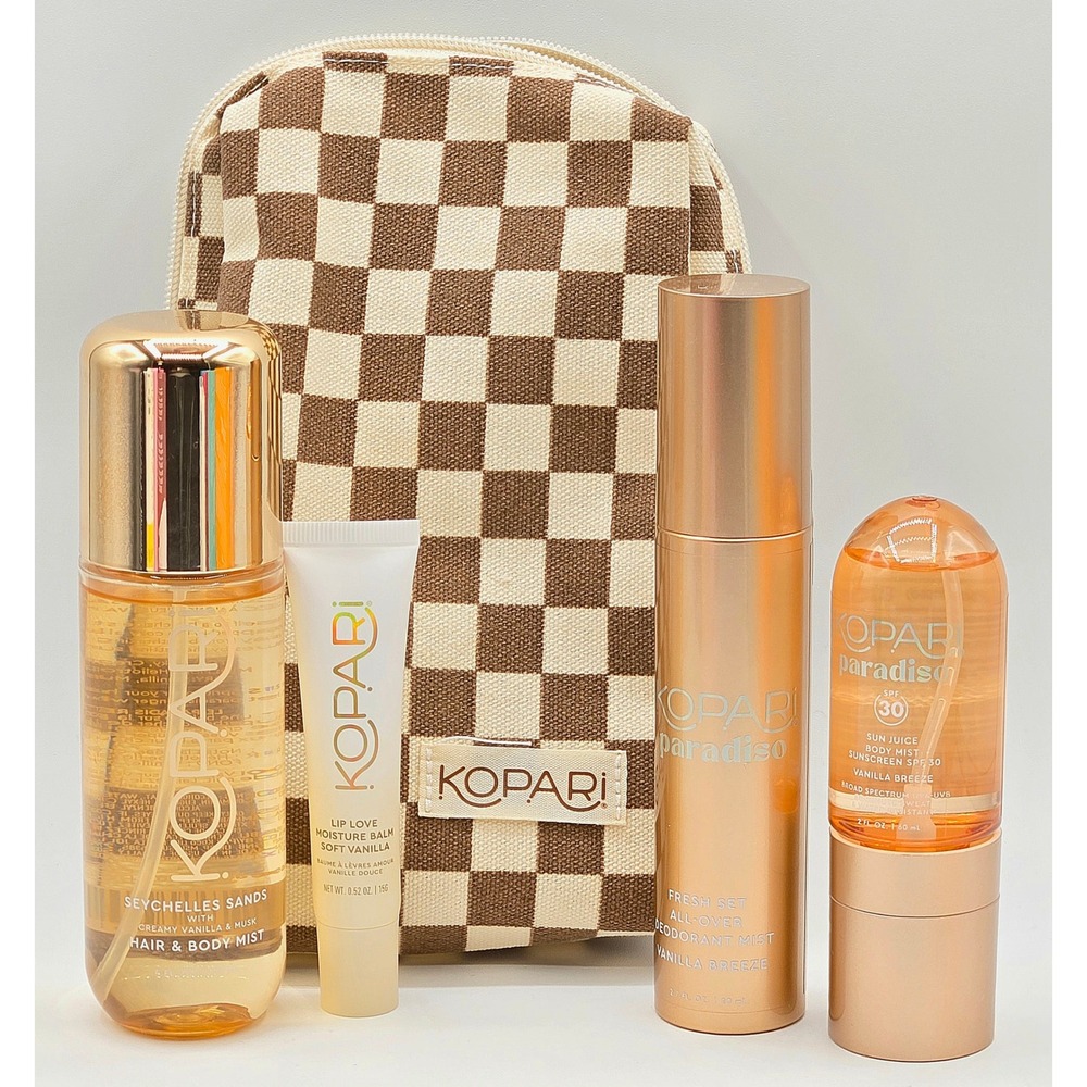 Kopari Paradise Found Travel Set Seychelles Sands Vanilla Breeze 5 Piece Set